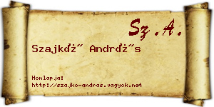 Szajkó András névjegykártya