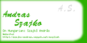 andras szajko business card